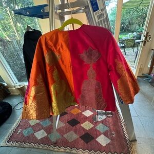 Vibrant Multicolor Blazer with Buddha Motif